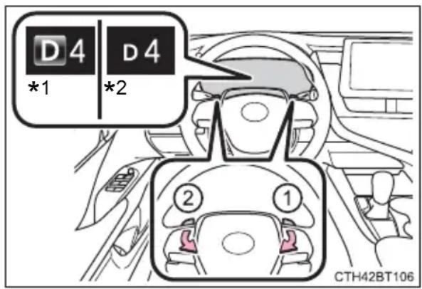 TOYOTA Camry HV (2022) - Selecting shift ranges in the D position (vehicles with paddle shift switches) - 1
