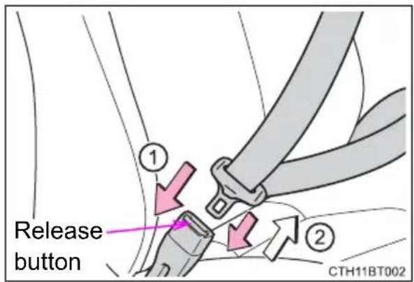 TOYOTA Camry HV (2022) - Fastening and releasing the seat belt - 1