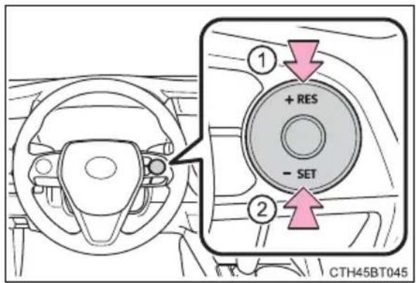 TOYOTA Camry HV (2022) - Adjusting the set speed - 1