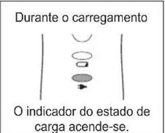 Durante o carregamento O indicador do estado de carga acende-se.