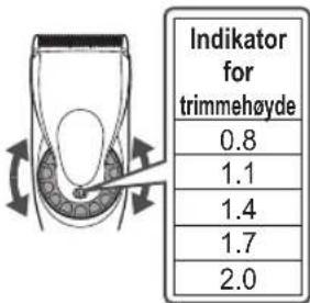 Indicator for trimmehøyde 0.8 1.1 1.4 1.7 2.0