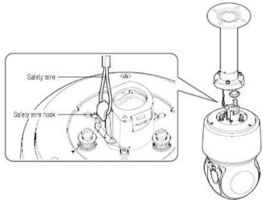 Wisenet XNP-6400RW - Installing with hanging mount - 2