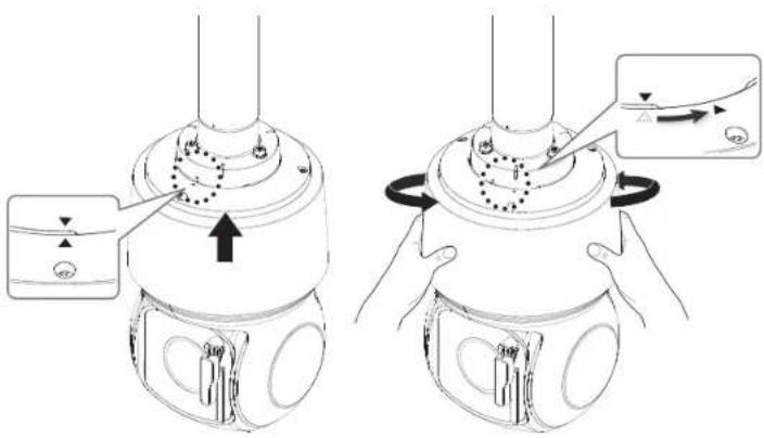 Wisenet XNP-6400RW - Installing with hanging mount - 6