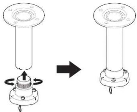 Wisenet XNP-6400RW - Installing with hanging mount - 1