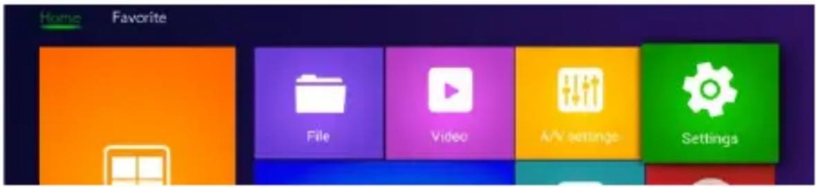 Home Favorite File Video A/V settings Settings