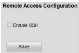 Remote Access Configuration Enable SSH Save