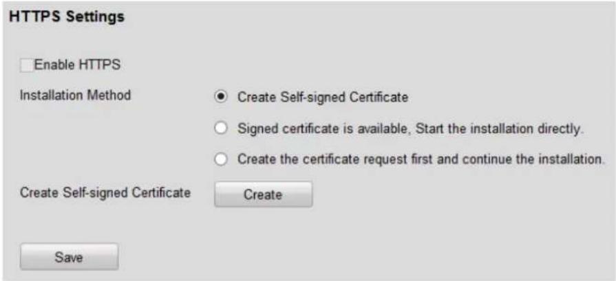 HTTPS Settings Enable HTTPS Installation Method Create Self-signed Certificate Signed certificate is available, Start the installation directly. Create the certificate request first and continue the installation. Create Self-signed Certificate Create Save