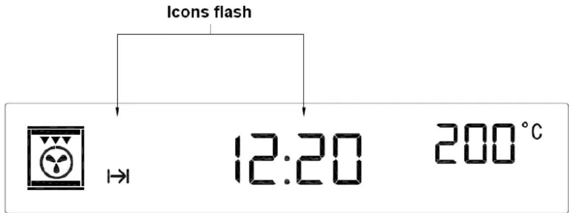 Icons flash 12:20 200°C