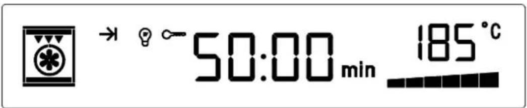 → ⚫ → 50:00 min 185°C
