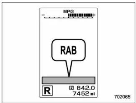 SUBARU 2019 - ■ RAB warning indicator - 1