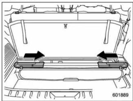 SUBARU 2019 - ■ To remove the cover housing ■ Stowage of the cargo area cover 1. Rewind the cover - 4