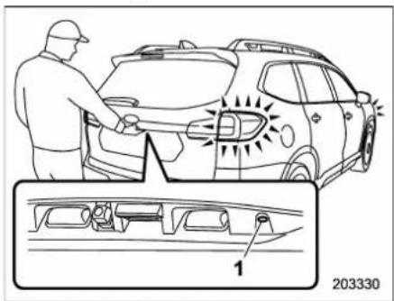 SUBARU 2019 - ▼ Locking with the rear lock button ▼ Unlocking - 1