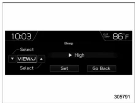 SUBARU 2019 - Beep setting - 1
