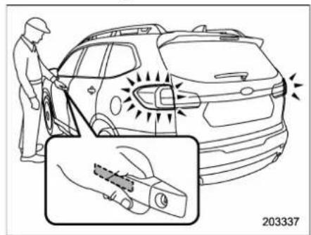 SUBARU 2019 - ▼ Locking with the rear lock button ▼ Unlocking - 2