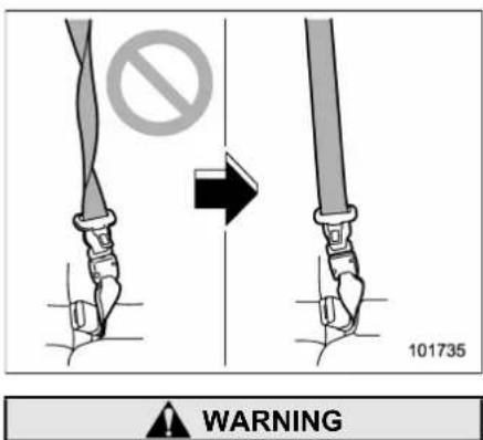 SUBARU 2019 - ▼ Second-row and third-row seatbelts (except third-row center seatbelt) - 5