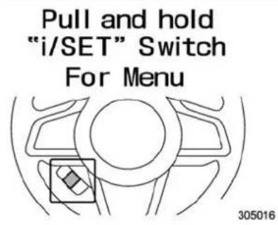 Pull and hold "i/SET" Switch For Menu 305016
