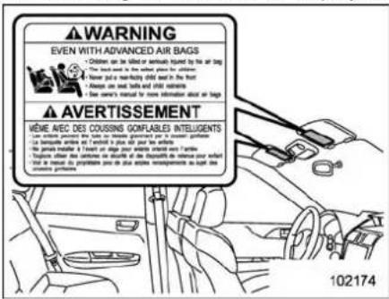 WARNING EVEN WITH ADVANCED AIR BAGS • Children can be killed or transmitted injured by the air bag • The hand need to be a seatbelt plane for children. • Never put a manufacture child and a foot • Always use a balla and idle containers • See owner's manual for more information about air bags AVERTISSEMENT MÊME AVEC DES COUSSINS GOIMPLÉS INTELIQUENTS • Use car parts on the car, so I have been grounded. We've got your car back to the door. • Put them off from the car, so I have been placed on the car back to the door. • Use car parts on the car, so I have been placed on the car back to the door.
