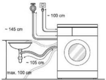 LG WD62J6WY1W - Installing the Drain Hose - 1