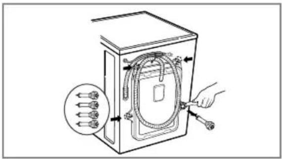 LG WD-10360NDK - ■ Removing transit bolts - 2