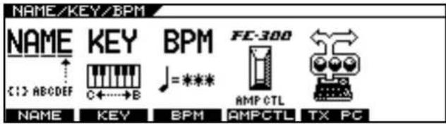 ROLAND VG-99 - Press [NAME/KEY/BPM]. - 1
