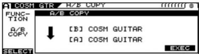 ROLAND VG-99 - Copying Settings Between Channel A and Channel B (A/B COPY) - 1