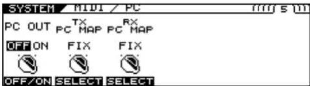 ROLAND VG-99 - RX PC MAP (RECEIVE PROGRAM CHANGE MAP) - 1
