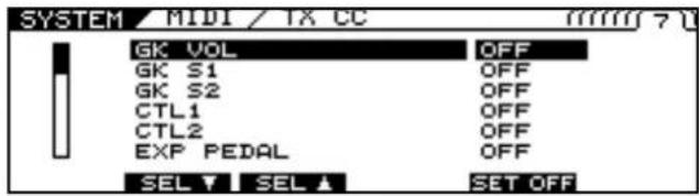 ROLAND VG-99 - Setting the MIDI Output Control Change Number - 1