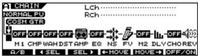 ROLAND VG-99 - Press [CHAIN]. - 1