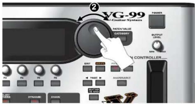 ROLAND VG-99 - Switching with the PATCH/VALUE Dial - 1
