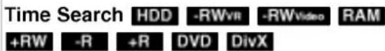 Time Search HDD -RWVH -RWVideo RAM +RW -R +R DVD DivX