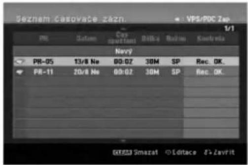 Seznam Casovace 2aZN. VPS/POC Zap 1/1 PR Saturn Cos spout test Bolt-a Racima Kostrava Novy PR-05 13/8 No 00:07 30M SP Rec. OK. PR-11 20/8 No 00:02 30M SP Rec. OK.