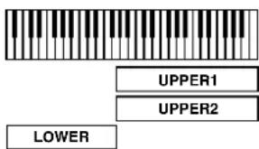 ROLAND RD-300GX - Hold down the [SPLIT] button and press a key. - 3
