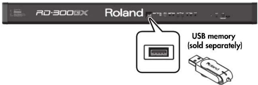 ROLAND RD-300GX - Connecting a USB Memory - 1