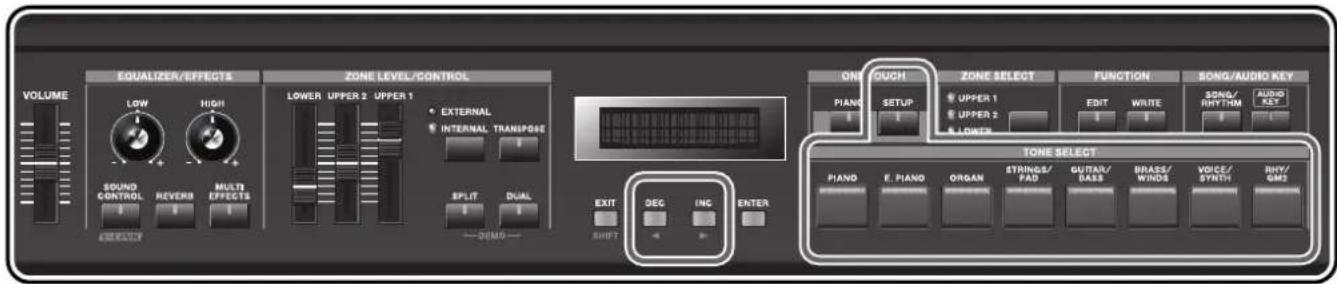 ROLAND RD-300GX - Selecting Stored Settings ([SETUP] Button) - 2