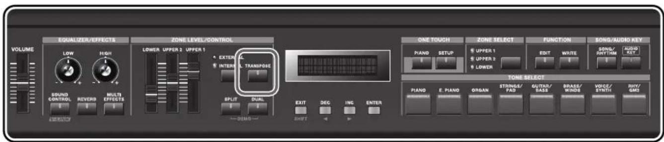 ROLAND RD-300GX - Transposing the Key of the Keyboard ([TRANSPOSE] Button) - 2
