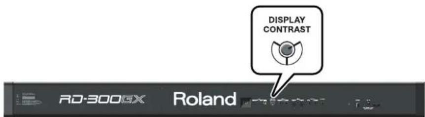 ROLAND RD-300GX - Adjusting the Display Contrast ([DISPLAY CONTRAST] Knob) - 1