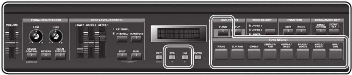 ROLAND RD-300GX - Performing with a Variety of Tones (TONE SELECT Buttons) - 1