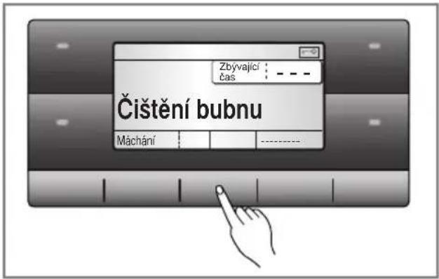 Zbývající čas Čištení bubnu Máchání