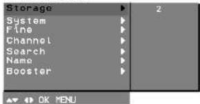 Storage System Fine Channel Search Name Booster 2 OK MENU