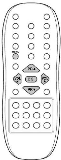 MENU PR ▲ VOL OK VOL PR▼