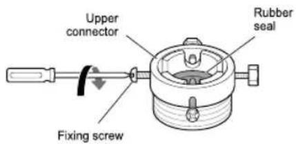 Upper connector Rubber seal Fixing screw