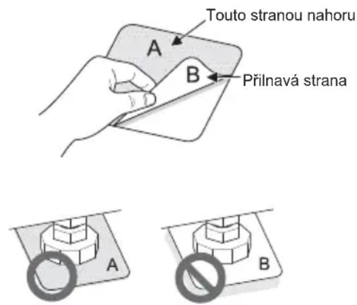 Touto stranou nahoru A B Přilnavá strana A B