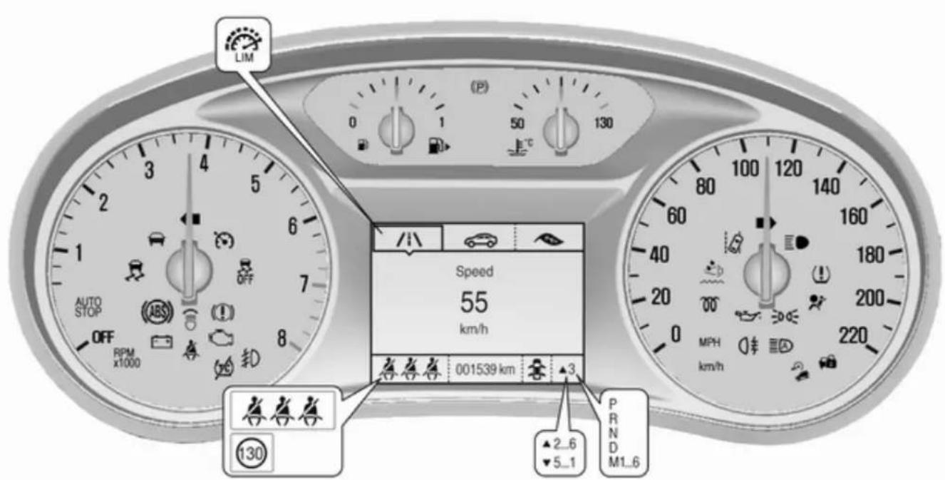 LIM 0 1 50 130 Speed 55 km/h 001539 km ▲3 ▲2_6 ▼5_1 P R N D M1_6 AUTO STOP OFF RPM x1000 130