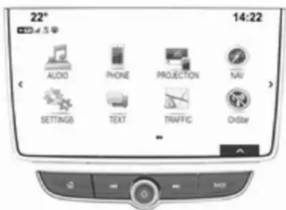 22° 14:22 AUDIO PHONE PROJECTION NAV SETTINGS TEXT. TRAFFIC OrStar
