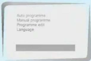 Auto programme Manual programme Programme edit Language
