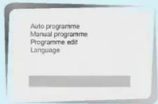 Auto programme Manual programme Programme edit Language