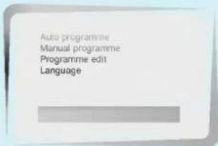 Auto programme Manual programme Programme edit Language
