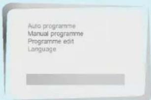 Auto programme Manual programme Programme edit Language