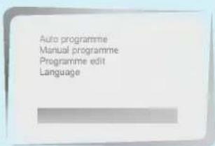 Auto programme Manual programme Programme edit Language