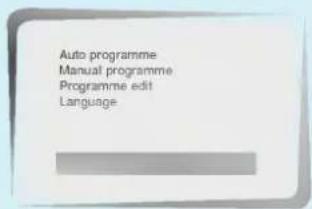 Auto programme Manual programme Programme edit Language